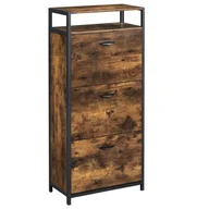 Szafki na buty - Wąska szafka na buty, 60x30x130 cm, ciemny brąz, czarny, mat - miniaturka - grafika 1