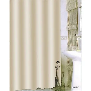 Zasłonka prysznicowa Txt Unity 180 x 200 cm beż - Zasłony prysznicowe - miniaturka - grafika 1