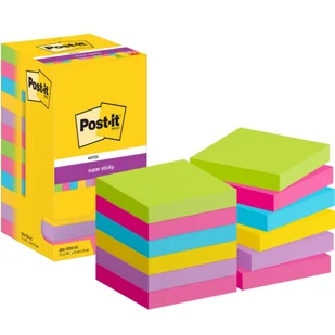 Bloczek samoprzylepny 76x76mm 90k mix kolorów (12szt) Super Sticky POST-IT 4064035065683 - Notesy i bloczki - miniaturka - grafika 3