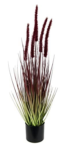 Sztuczna trawa lisi ogon, w doniczce, sztuczna roślina, ozdobna, zielona, krubek trawy, trawa ozdobna, trawa solitna, jesień, dekoracyjna trawa z włosia, Panicoideae