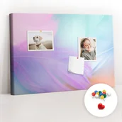 Tablice i flipcharty - Szkolna Tablica korkowa 60x40 cm, Kolorowe Pinezki, wzór Kolorowe pióra - miniaturka - grafika 1