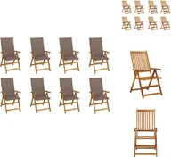 Fotele i krzesła ogrodowe - vidaXL Składane krzesła ogrodowe z poduszkami 8 szt. Lite drewno akacjowe - krzesła ogrodowe - miniaturka - grafika 1