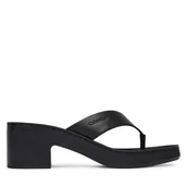 Klapki i japonki damskie - Japonki Calvin Klein Block Heel Sndl Thong Lth HW0HW02913 Czarny - miniaturka - grafika 1