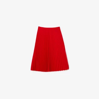 Spódnice - Lacoste damska spódnica plisowana z lejącego materiału z elastycznym paskiem w talii - grafika 1