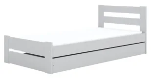 Białe klasyczne łóżko z szufladą i materacem 80x160 L6-H49 - Łóżka Białe klasyczne łóżko z szufladą i materacem 80x160 L6-H49 - Łóżka - miniaturka - grafika 1