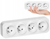 Gniazdka elektryczne - Gniazdo Poczwórne ToDo Natynkowe Uziemienie Bolec IP20 16A 230V Białe - miniaturka - grafika 1