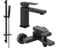 Zestawy baterii łazienkowych - Mexen Uno DQ77 zestaw wannowy, czarny - 71403DQ77-70 - miniaturka - grafika 1