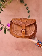 Torebki damskie - Torebka skórzana ręcznie robiona góralska Isabel na ramię skóra - miniaturka - grafika 1