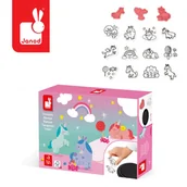 Zabawki kreatywne - Zestaw kreatywny Stempelki Jednorożce 3+ Janod - miniaturka - grafika 1