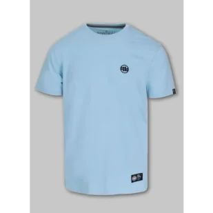 Pit Bull T-Shirt Koszulka Lekka Small Logo Light Blue - Koszulki sportowe męskie - miniaturka - grafika 1
