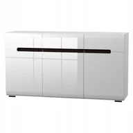 Komody - Komoda biała połysk 3 drzwi 3 szuflady 150 cm MDF SYDNEY - miniaturka - grafika 1