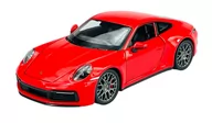 Samochody i pojazdy dla dzieci - WELLY PORSCHE 911 (992) CARRERA 4S CZERWONY 1:24 METALOWY NOWY MODEL - miniaturka - grafika 1