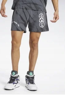 REEBOK SPODENKI DRESOWE SZARE Z NADRUKIEM XL 0Z0B4_A* XL 0_0 TŁA - Spodenki męskie - miniaturka - grafika 1