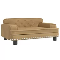 Sofy i kanapy - Sofa dla dzieci, brązowa, 70x45x30 cm, aksamit Lumarko! - miniaturka - grafika 1
