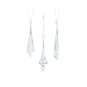 Ozdoby bożonarodzeniowe - Zawieszka szklana 3 x 3 x 12,5 cm mix kształtów transparentna - miniaturka - grafika 1