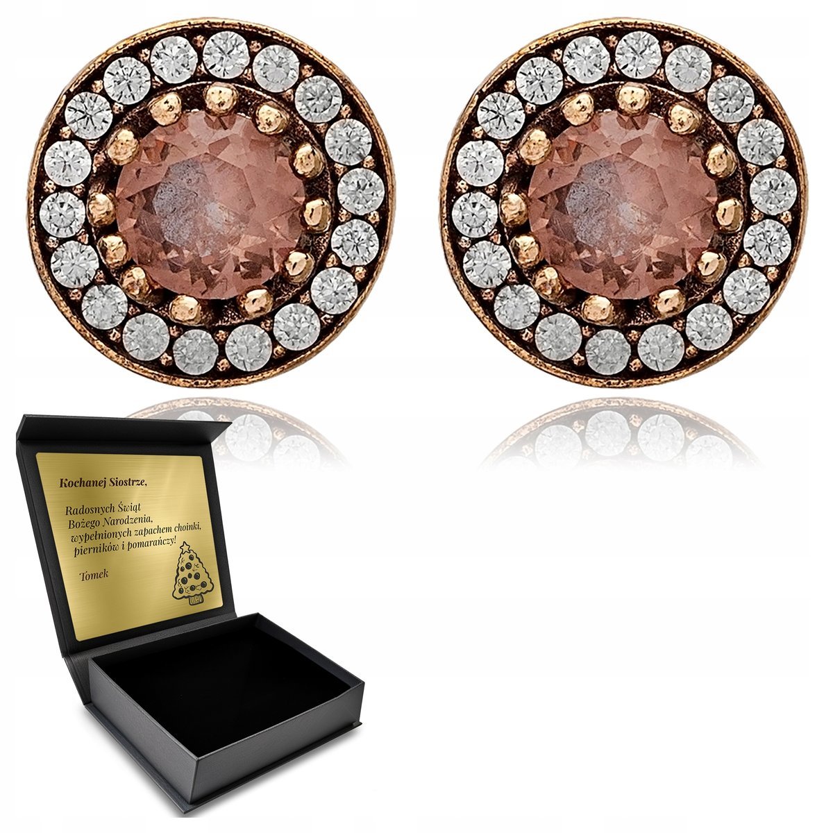 Kolczyki Srebrne Delikatne Okrągłe Z Kamieniem Zmianiającym Kolor + Grawer