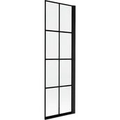 Parawany nawannowe - Mexen Mist parawan nawannowy 1-skrzydłowy prawy 60 x 150 cm, czarna kratka, czarny - 8A9-060-001-70-77-P - miniaturka - grafika 1