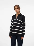Swetry damskie - Vero Moda Sweter "Luna" w kolorze czarno-białym - miniaturka - grafika 1