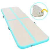 Maty do ćwiczeń - Vida Mata gimnastyczna z pompką 400x100x10 cm PVC zielona V-91917 - miniaturka - grafika 1