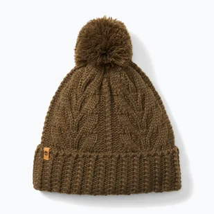 Czapka zimowa damska Timberland Cable Premium Pom Beanie leaf green | WYSYŁKA W 24H | 30 DNI NA ZWROT - Czapki damskie - miniaturka - grafika 1