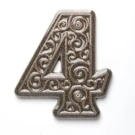 Dekoracje domu - Numer domu cyfra 4 szaro-brązowa, do zawieszenia - miniaturka - grafika 1