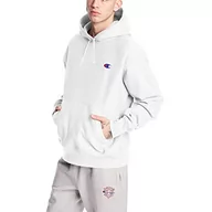 Bluzy męskie - Champion Męska bluza z kapturem z odwróconym splotem, najlepsze wygodne bluzy z kapturem, lewa klatka piersiowa C, Białe/logo C na lewej klatce piersiowej, XXL - miniaturka - grafika 1