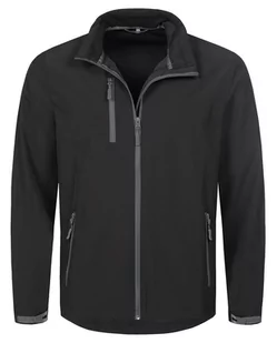 Kurtka Przeciwdeszczowa Softshell, Czarna, Wiatroszczelna, Turystyczna, Sportowa - Stedman - Kurtki męskie - miniaturka - grafika 1