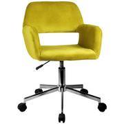 Fotele i krzesła biurowe - Fotel welurowy obrotowy FD-22 - Żółty - miniaturka - grafika 1