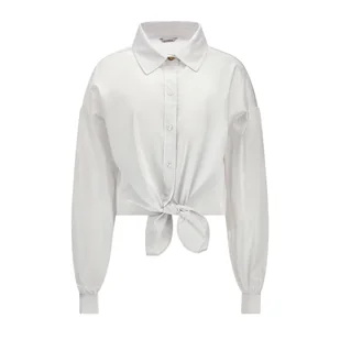 Damska Koszula GUESS LS DEA BOWED SHIRT W4RH59WE2Q0-G011 – Biały - Koszule damskie - miniaturka - grafika 1