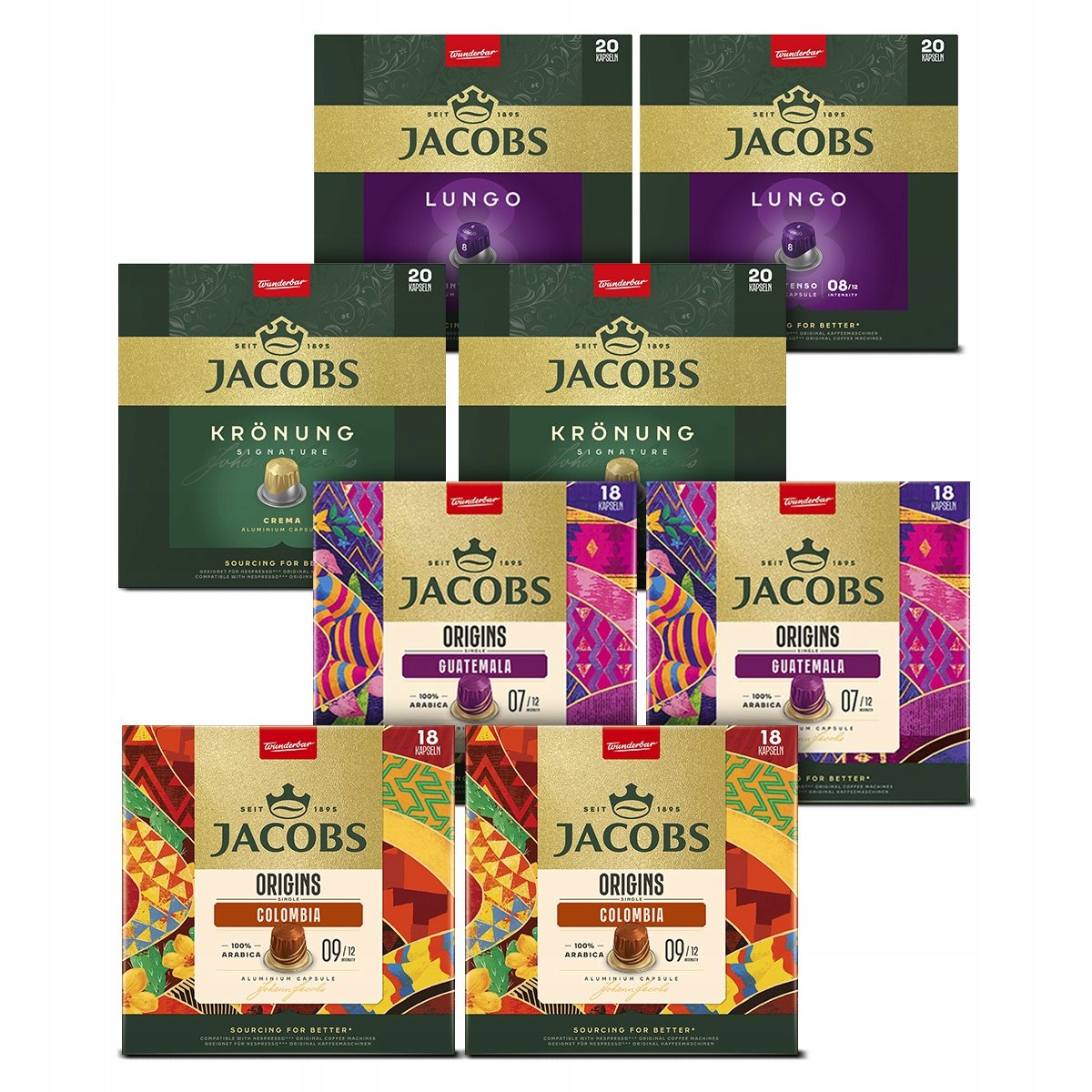 Kapsułki Jacobs do Nespresso(r)* mix zestaw 8 opakowań