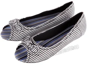 balerinki NEW AGE - BLACK/WHITE STRIPES (OX-01) -40 - Baleriny - miniaturka - grafika 1