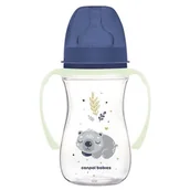 Smoczki do butelek - CANPOL BABIES BUTELKA SZEROKA ZE ŚWIECĄCYMI UCHWYTAMI KOALA 240ml 3m+ - miniaturka - grafika 1