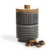 Cukiernice - Sagaform Coffee - 2 mieseczki do serwowania/cukiernica z pokrywką, szareceramika/bambus, 8×13 cm SF-5018071 - miniaturka - grafika 1