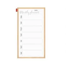 Tablica planer, tygodniowy, nadruk w kolorze czarnym, rama drewniana, model 3, 30x60 cm - Planery - miniaturka - grafika 1