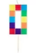 świeczka urodzinowa 0 klocki 7cm - Kinder party - miniaturka - grafika 1