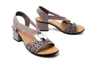 Sandały damskie - RIEKER 64677-64 beige, sandały damskie - Rieker - miniaturka - grafika 1