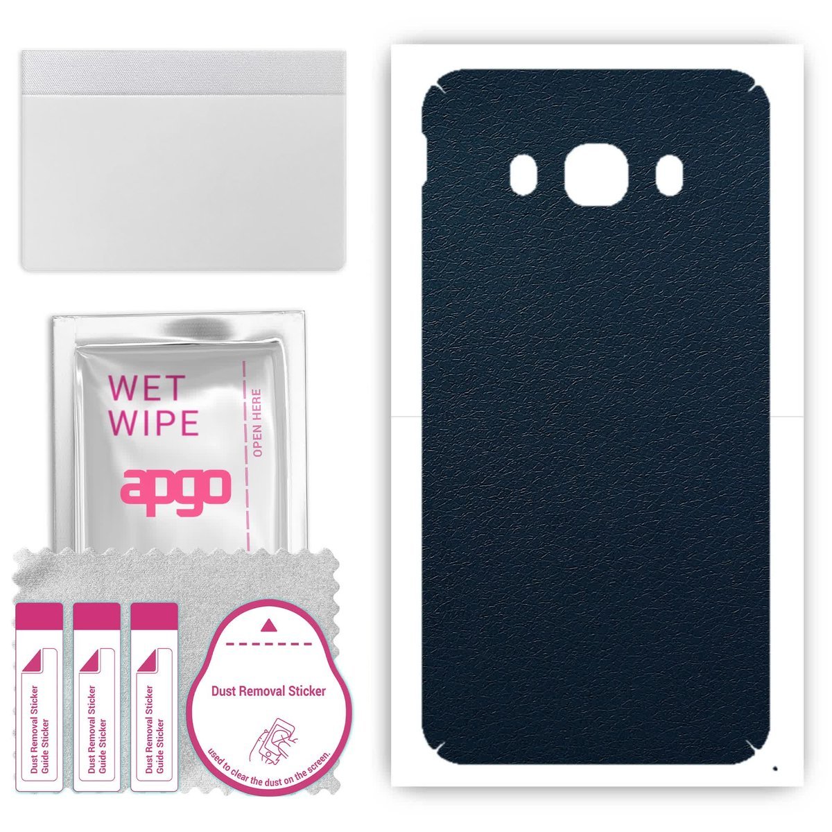Folia naklejka skórka strukturalna na TYŁ do Samsung Galaxy J5 (2016) - Skóra Granatowa - apgo SKINS