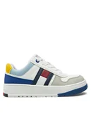Buty dla chłopców - Tommy Hilfiger Sneakersy Flag Low Cut Lace-Up Sneaker T3X9-33863-1269 M Biały - miniaturka - grafika 1