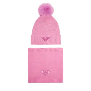 Komplet czapka i komin Roxy CEO-ROXY_ACCCS_08_AW2025 Różowy - Czapki dla dzieci - miniaturka - grafika 1