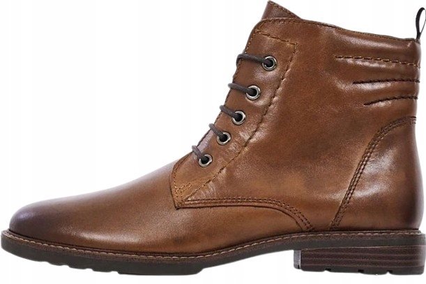 MARCO TOZZI BOTKI DAMSKIE BRĄZOWE SKÓRA NATURALNA SZNUROWANE 40 TLA