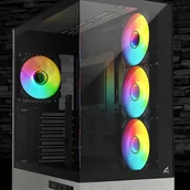 Obudowy komputerowe - Sharkoon Gehäuse AK7 ARGB ATX schwarz 100117290 - miniaturka - grafika 1