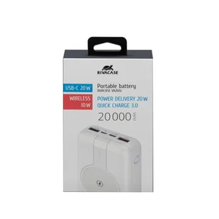 RIVACASE Powerbank VA2602 20000 mAh USB-C 20W + Qi 10W biały - Powerbanki - miniaturka - grafika 5