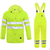 Odzież robocza - Ubranie PRZECIWDESZCZOWE sztormiak ODBLASKOWE kaptur YELLOW ROZM 60 - miniaturka - grafika 1
