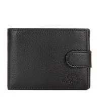 Portfele - Męski portfel ze skóry naturalnej z zapięciem na napę brązowy - miniaturka - grafika 1