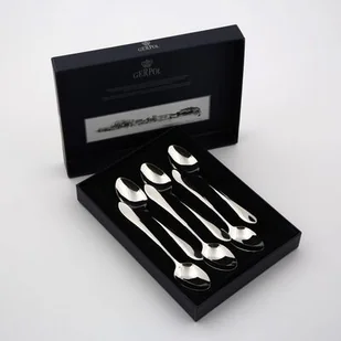 Komplet 6 łyżeczek do herbaty Mona polerowane folk srebrny - Łyżeczki - miniaturka - grafika 1