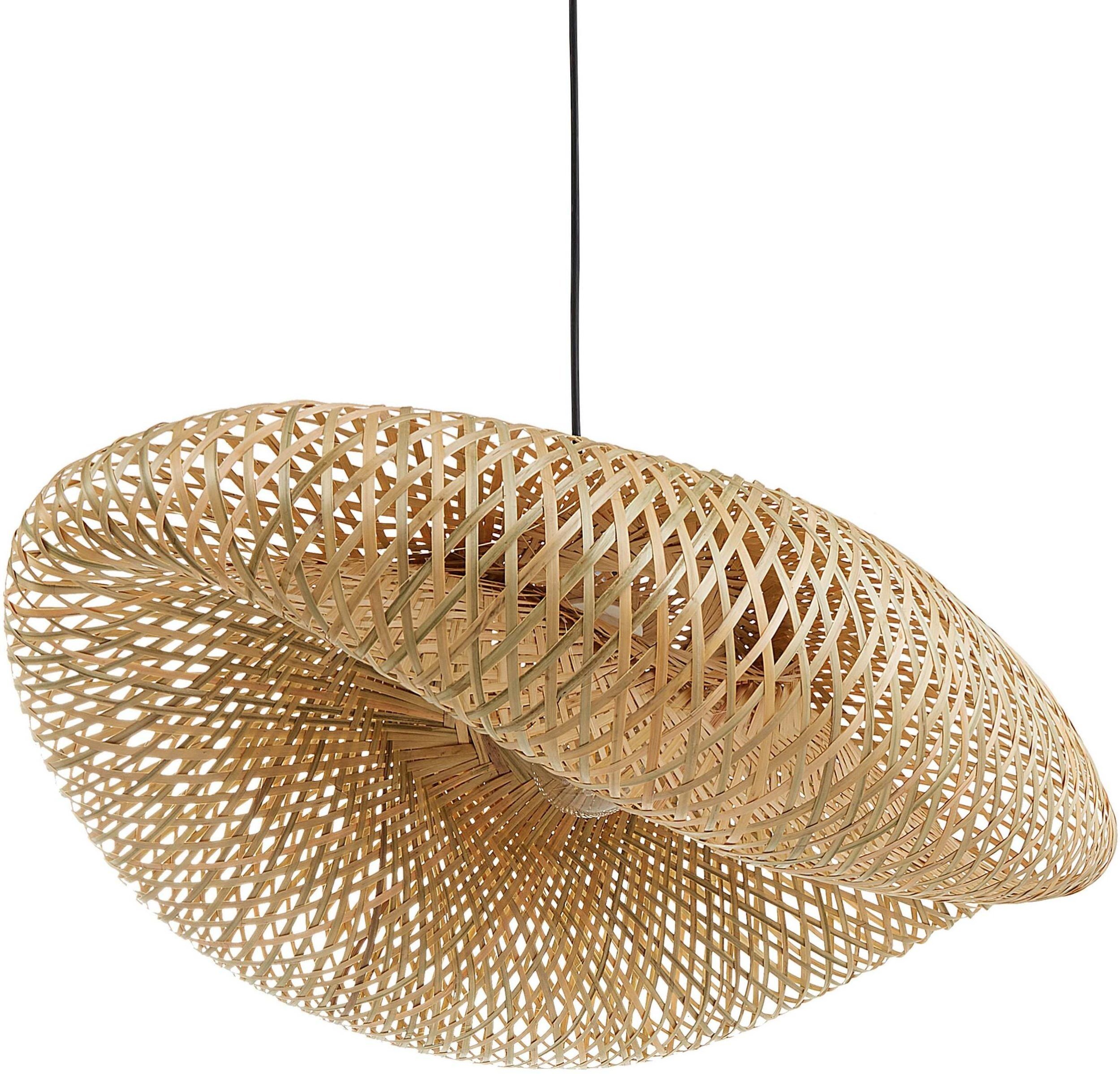 Lampa wisząca Beliani Lampa wisząca BALHA Drewno bambusowe Naturalny