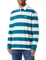 Koszulki męskie - Wrangler Męska koszulka polo Ls Rugby, Melee Light Grey, S - miniaturka - grafika 1
