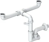 Syfony - Syfon podwójny kpl z odpływem i okrągłym przelewem - miniaturka - grafika 1