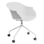 Krzesła - D2.Design DESIGN Krzesło na kółkach Roundy białe Design Zapytaj o rabat ! - miniaturka - grafika 1