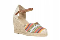 Espadryle damskie - GEOX ESPADRYLE DAMSKIE NA KOTURNIE LATO 39 ŻLH - miniaturka - grafika 1